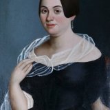Павел Петровић, Женски портрет са велом, XIX век, уље на платну, 51,5 x 63,5cm 